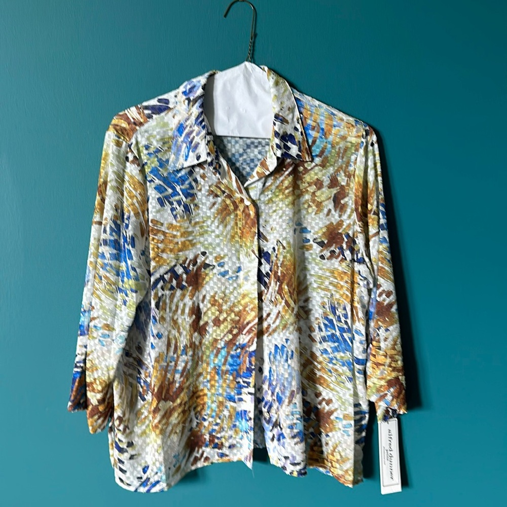 NWT Alfred Dunner Sheer Blouse